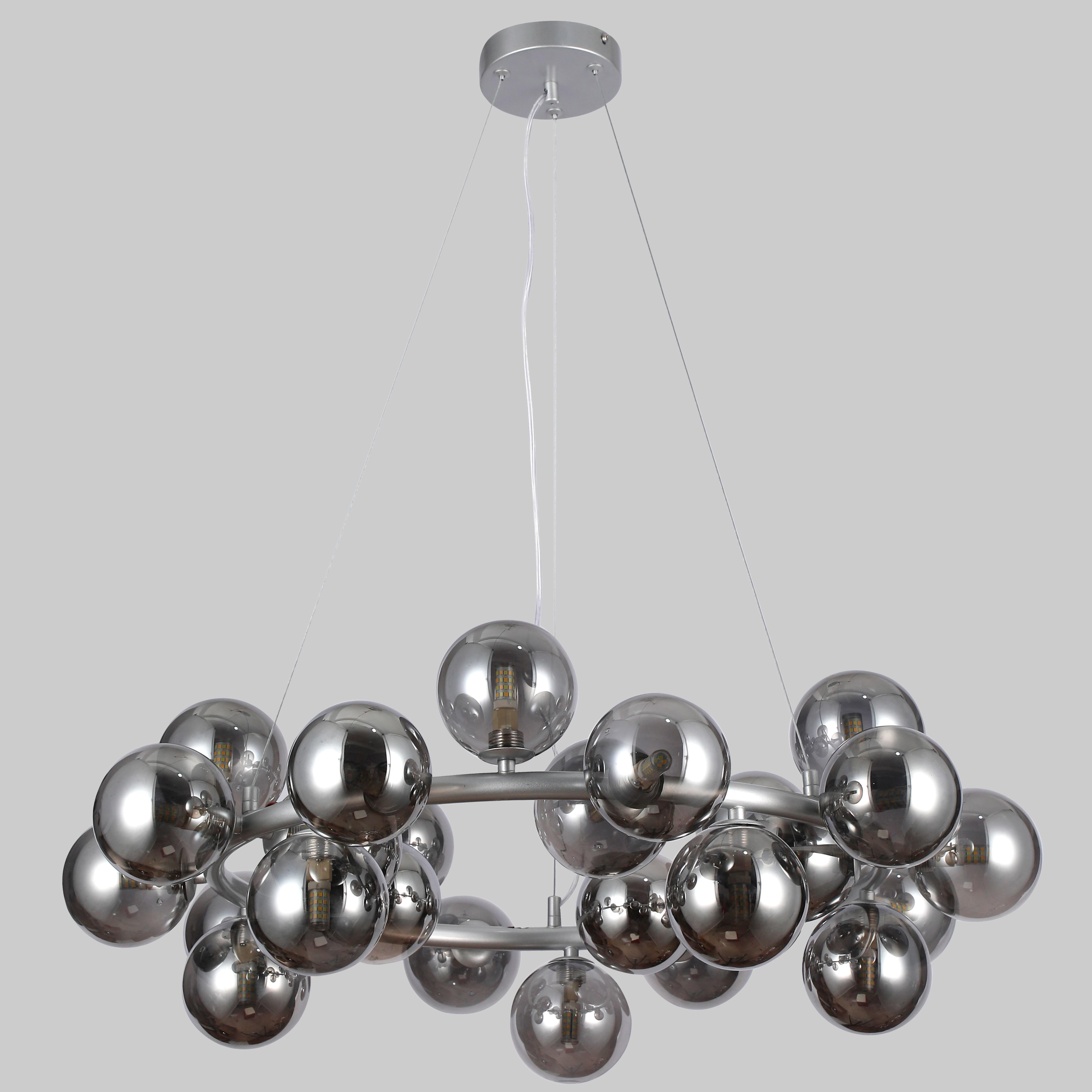 Люстра круглая на 25 ламп с графитовыми плафонами Серый (84-1019-25 GAB+BK Серый (S))