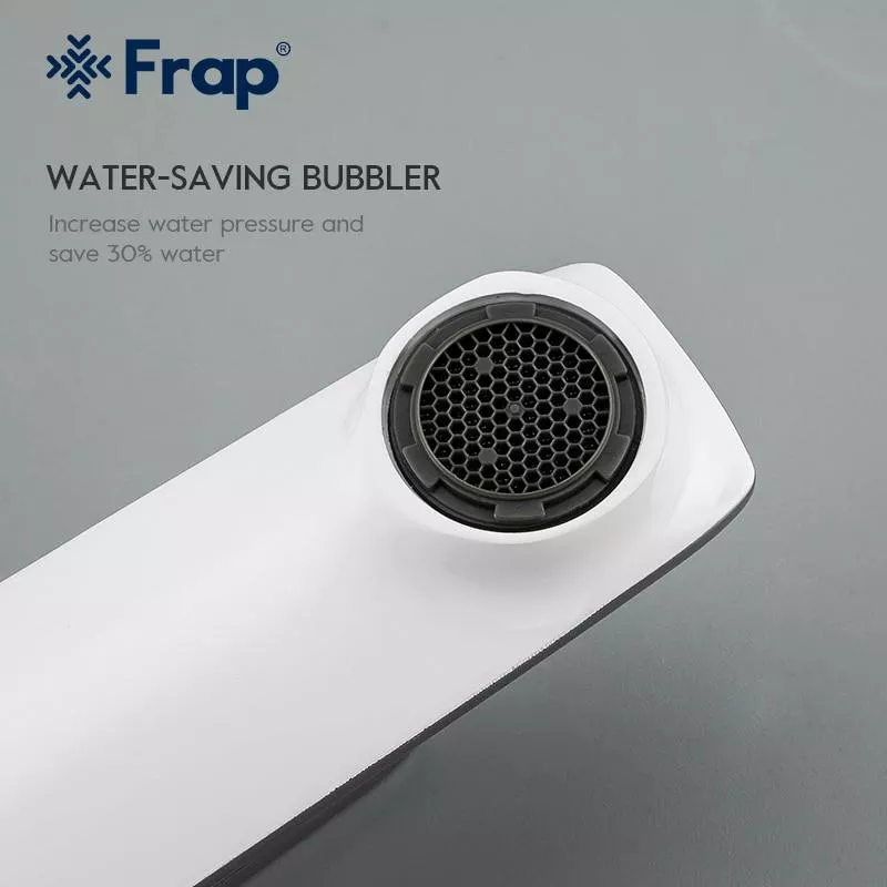 Смеситель высокий для умывальника Frap F1058-2 Белый/Хром (1037337) - фото 4