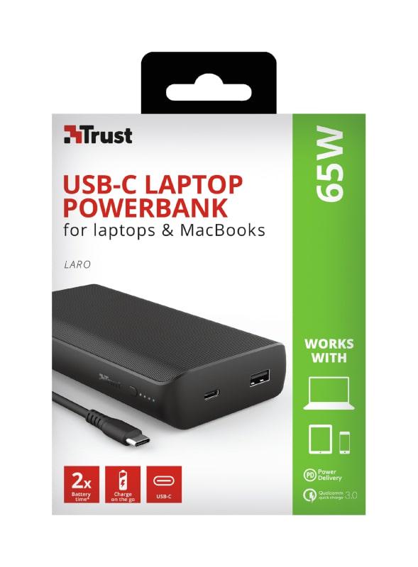 Портативний зарядний пристрій Trust Laro 65 W USB-C 20000 mAh Black - фото 11