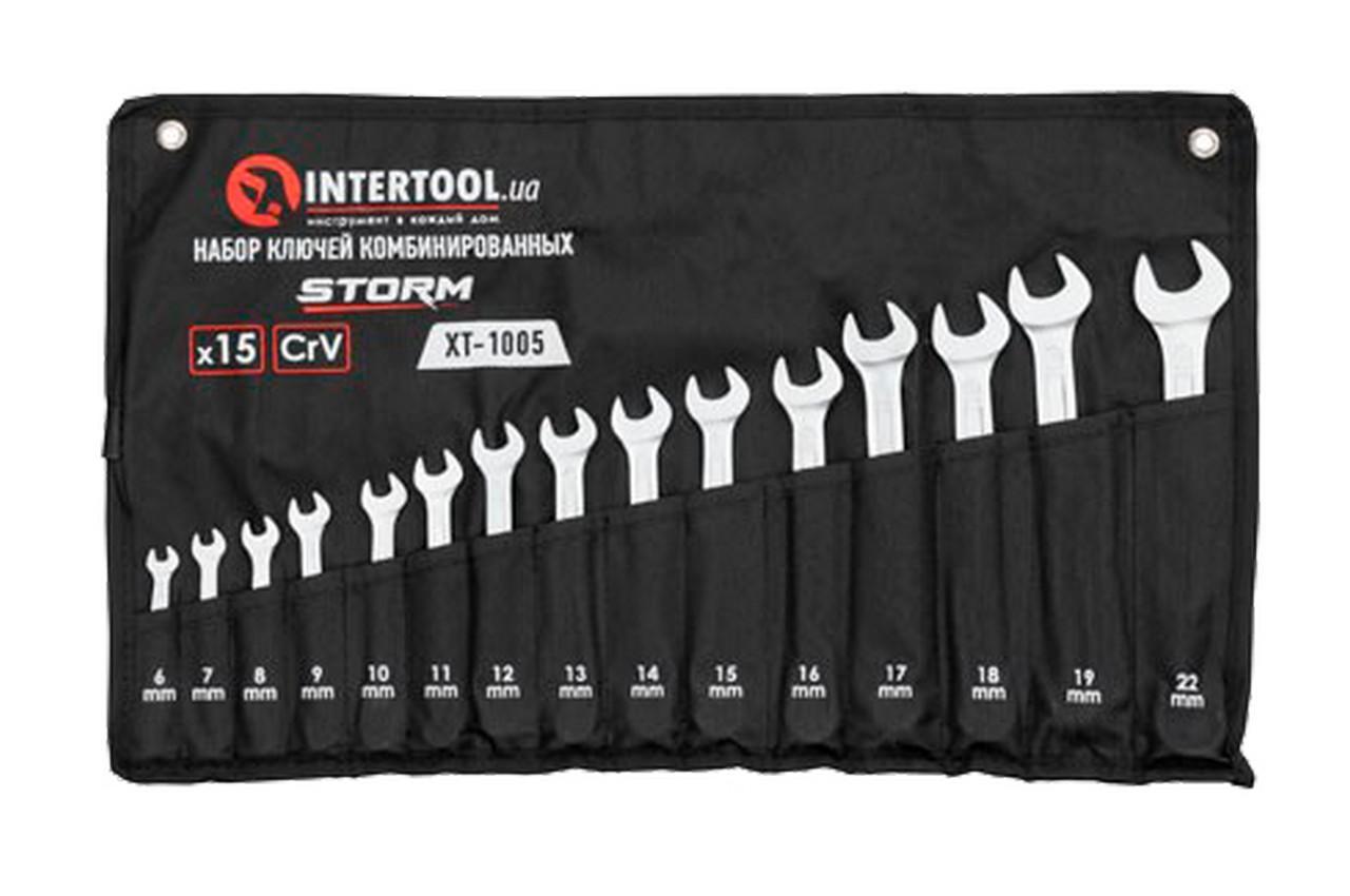 Набір ключів комбінованих 15 од. STORM 6-22 мм Cr-V чохол (XT-1005)