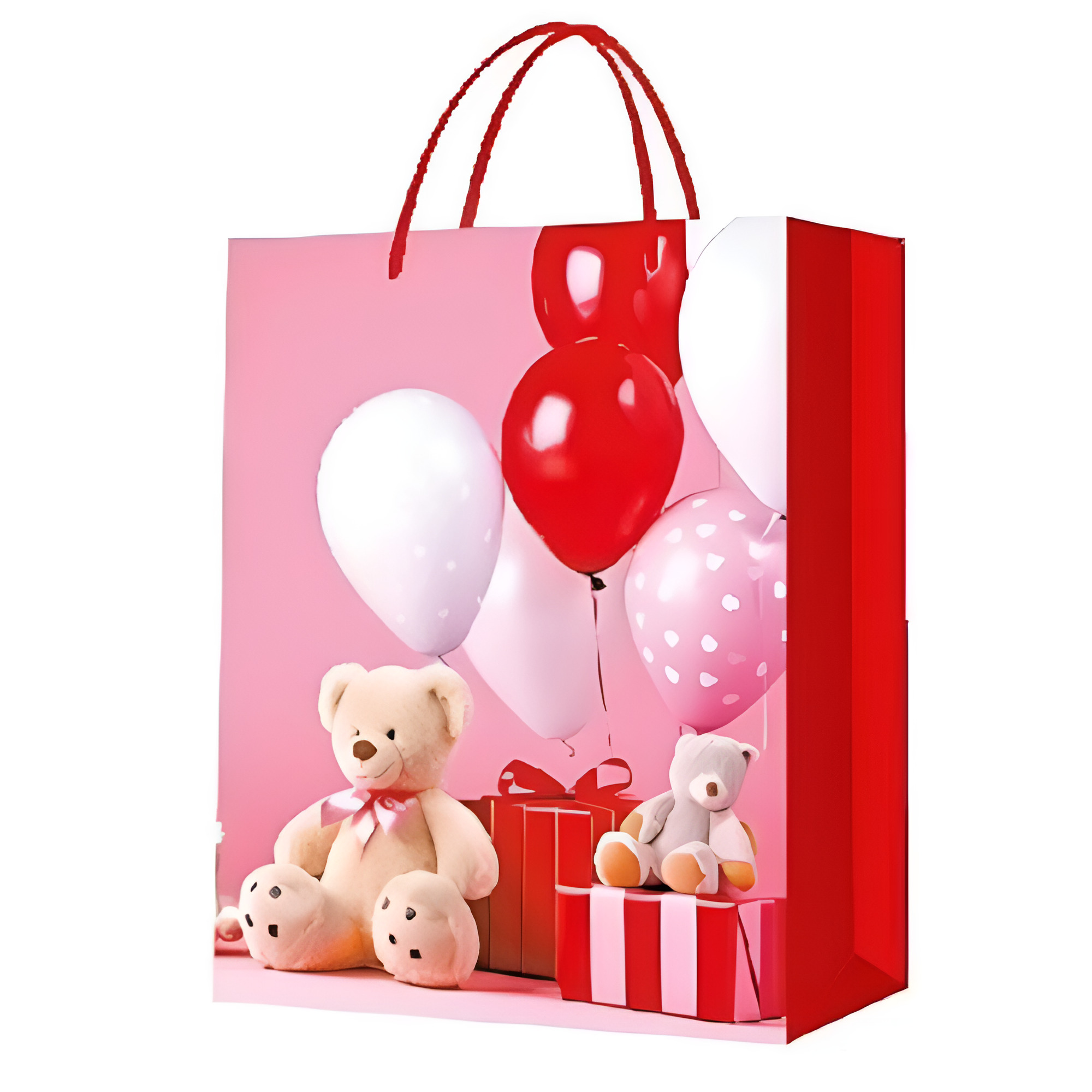 Подарочный пакет с ручками Stenson Present для девочек 18х23х10 см Красный (R94933-S)