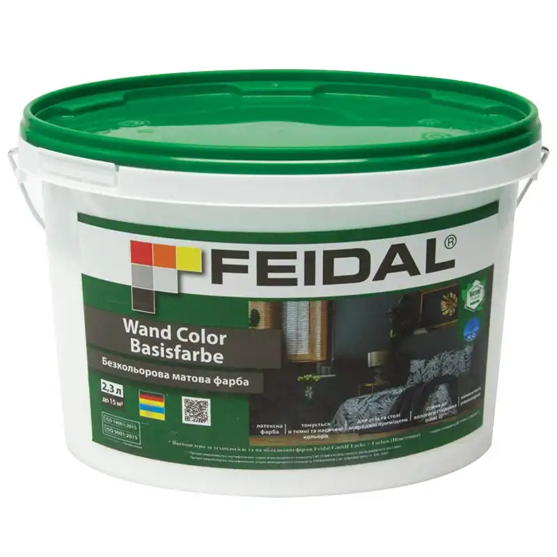 Краска латексная Feidal Wand Color Basisfarbe для внутренних работ матовая база С 2,3 л Прозрачный (1815018138)