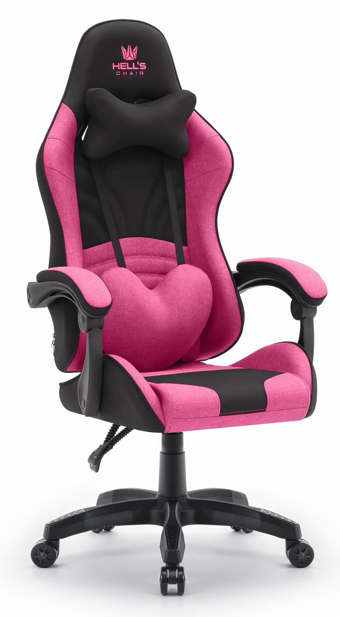 Компьютерное геймерское кресло Hell's Chair Rainbow Plus Black-Pink ткань Компьютерное геймерское кресло Hell's Chair Rainbow Plus Black-Pink ткань