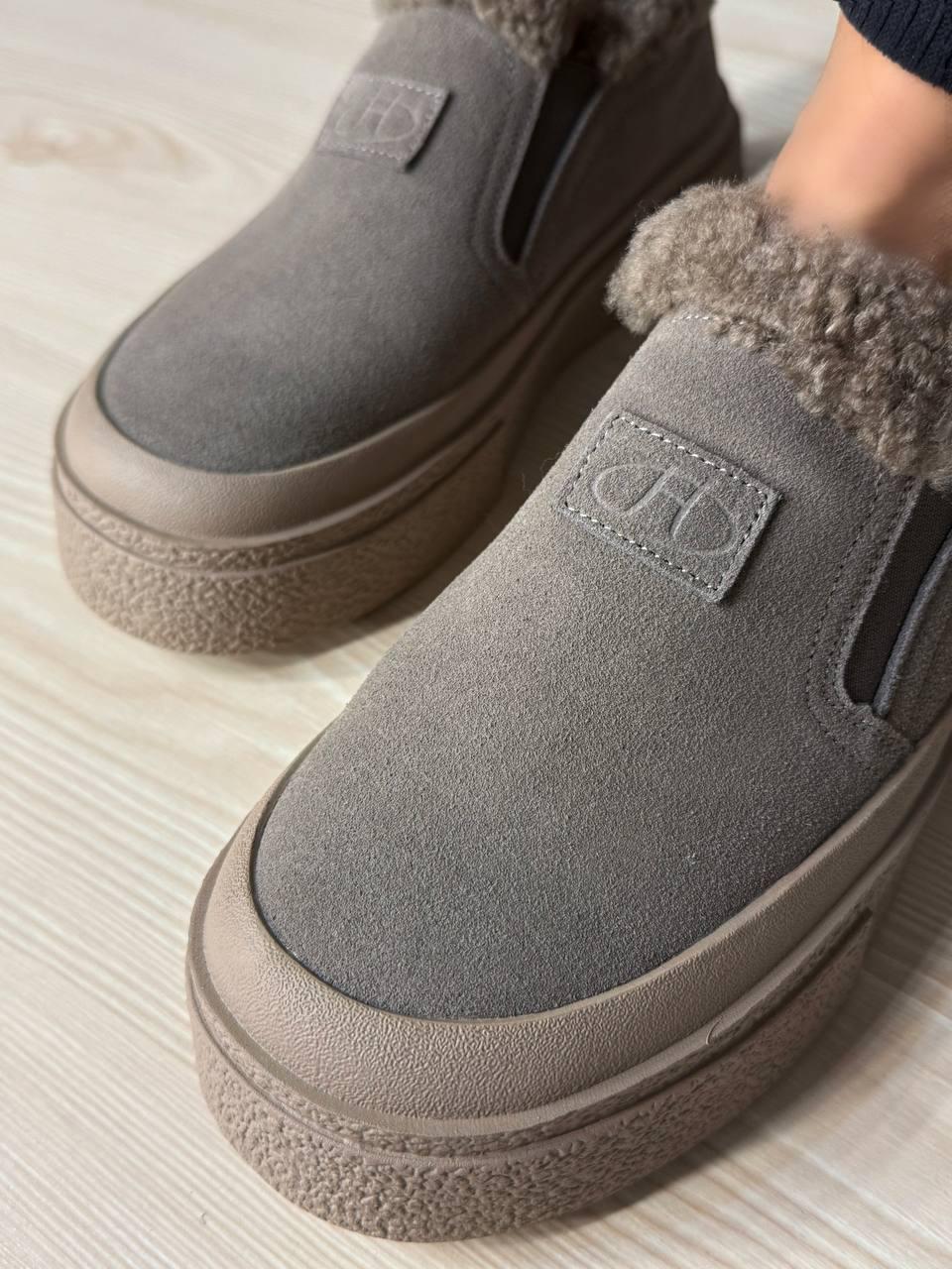 Черевики жіночі Hengji 660-6 замшеві кеди на хутрі р. 41 Бежевий (5796) - фото 4