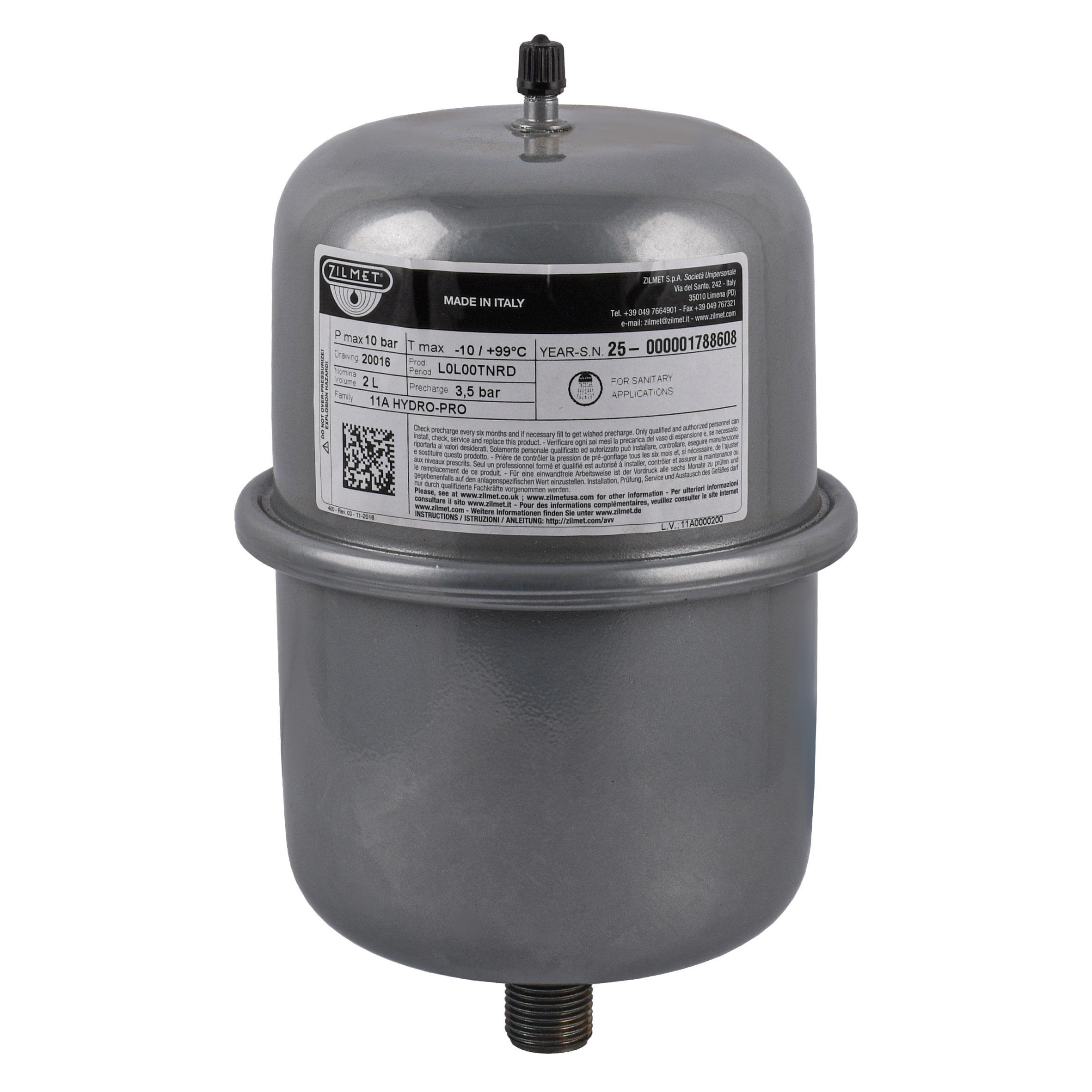 Гидроаккумулятор Zilmet HYDRO-PRO с фиксированной мембраной 10bar 2 л (11A0000200)
