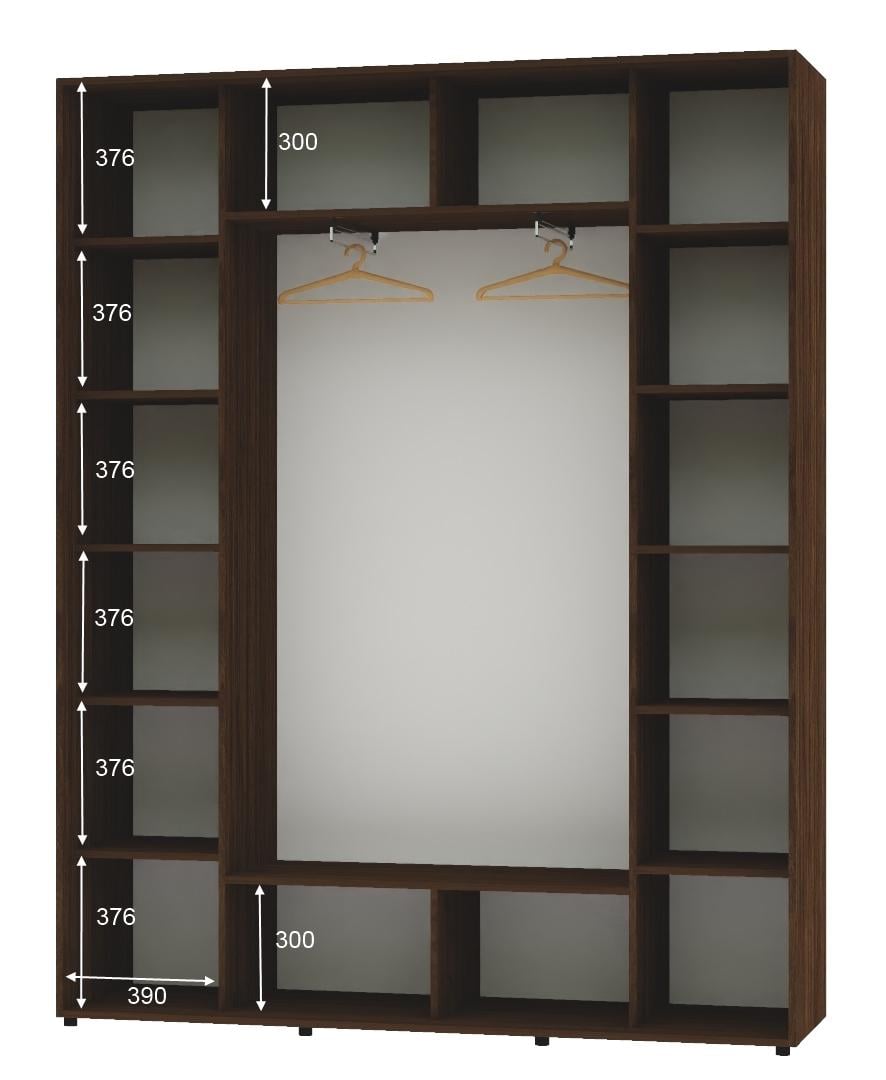 Шкаф-купе трехдверный Алекса ШК-05 ДСП 210х45х250 см Орех селект каменный - фото 2 Шкаф-купе трехдверный Алекса ШК-05 ДСП 210х45х250 см Орех селект каменный - фото 2