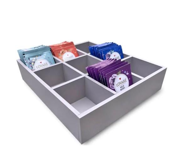 Барный органайзер для пакетиков чая на 9 секций МДФ 26х23х6 см Latte (БАР 007)