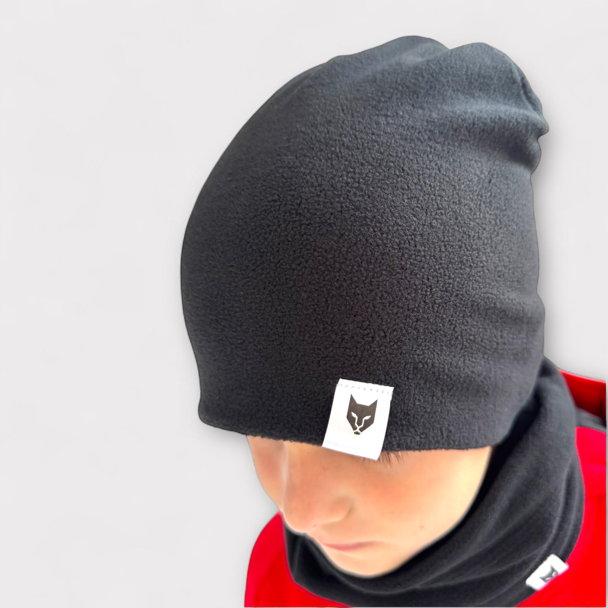 Набір шапка та снуд із флісу для тренувань та прогулянок для хлопчиків 60 см Чорний - фото 5 Набір шапка та снуд із флісу для тренувань та прогулянок для хлопчиків 60 см Чорний - фото 5