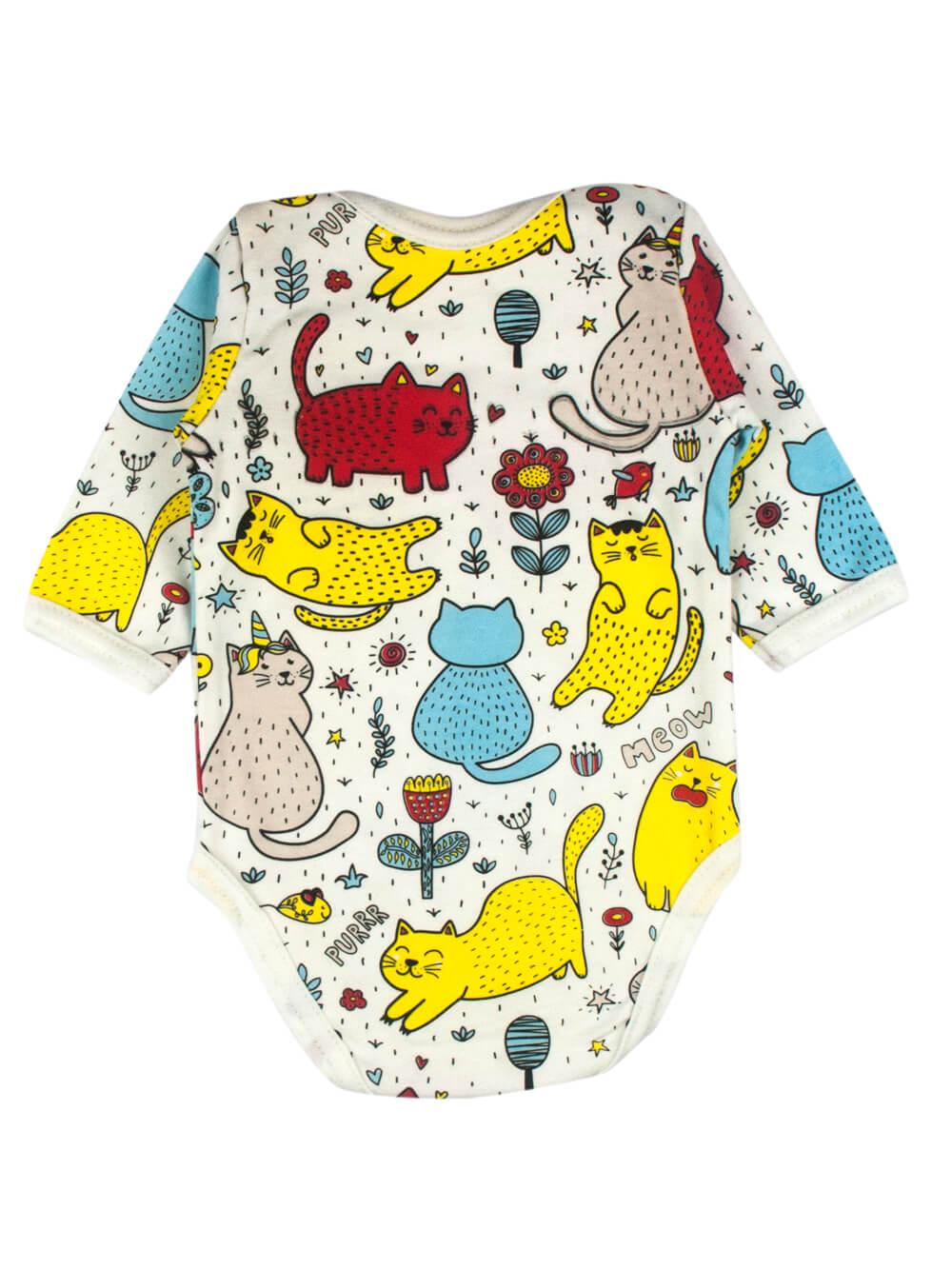 Боді дитяче Коти в саду 62 см Бежевий (1091011-62) - фото 2 Боді дитяче Коти в саду 62 см Бежевий (1091011-62) - фото 2