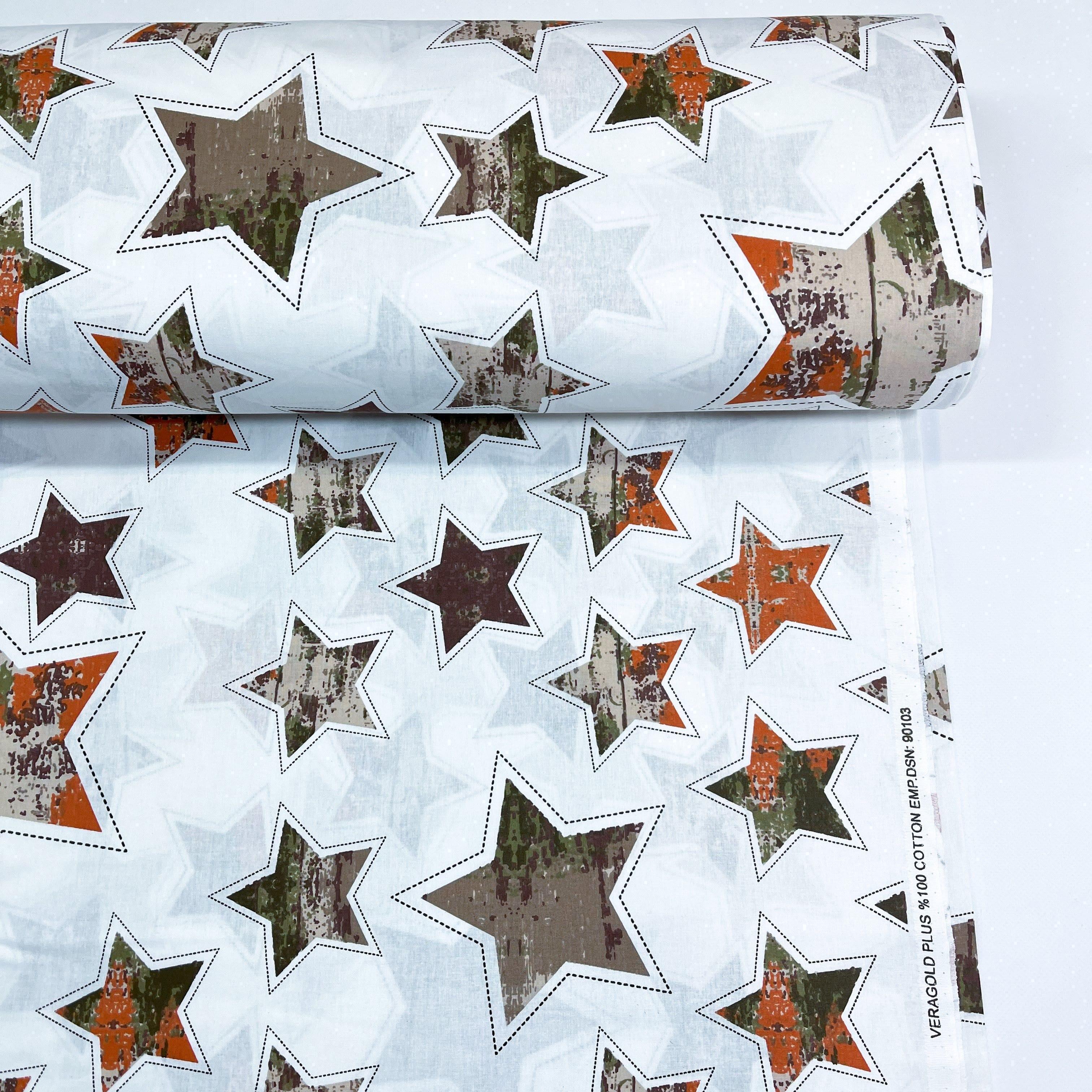 Ткань для постельного белья ранфорс звезды 240 см Белый (90103 V17 01356)