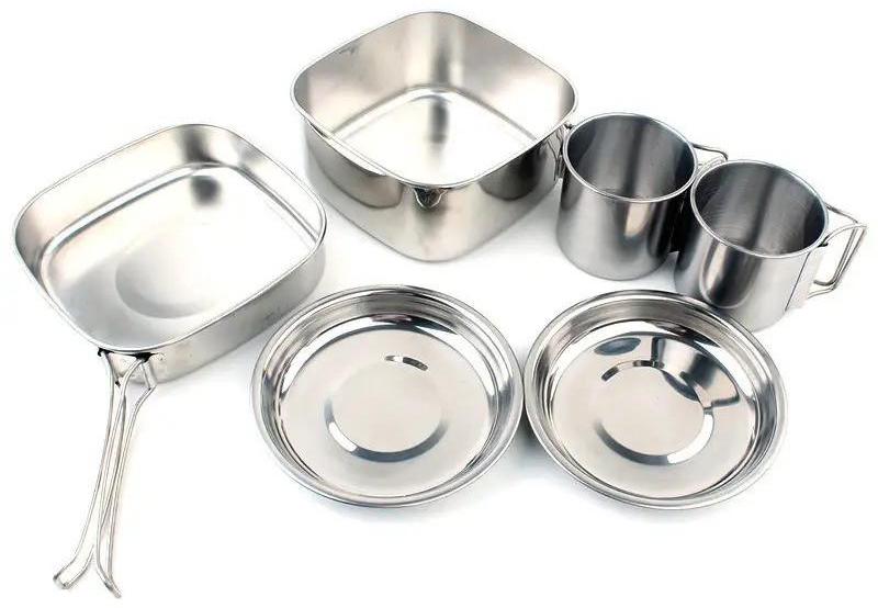 Набор посуды для походов Wellamart Нержавеющая сталь (7558)