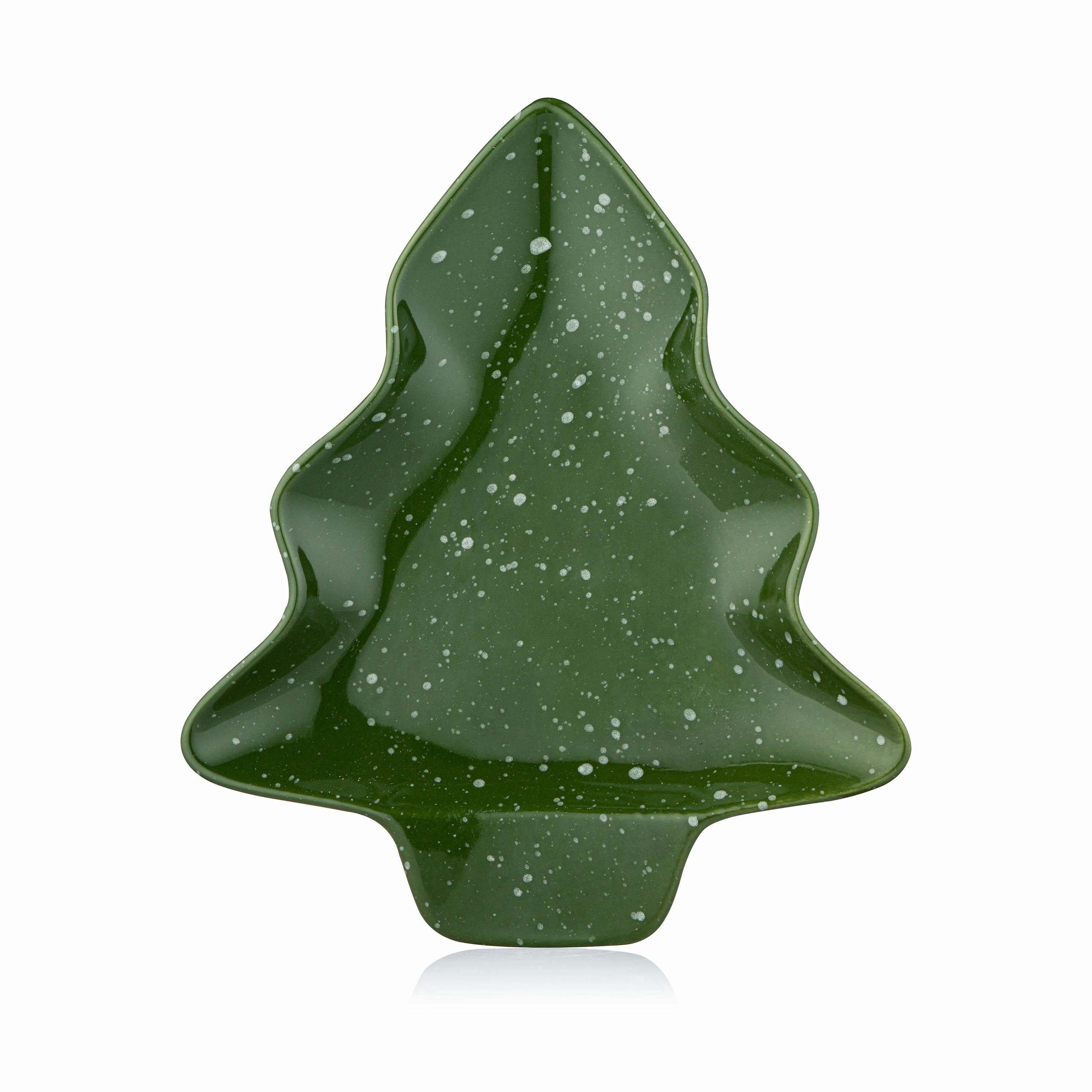 Блюдо керамическое Ardesto Christmas New Year's 22х19 см Зеленый (AR3089)