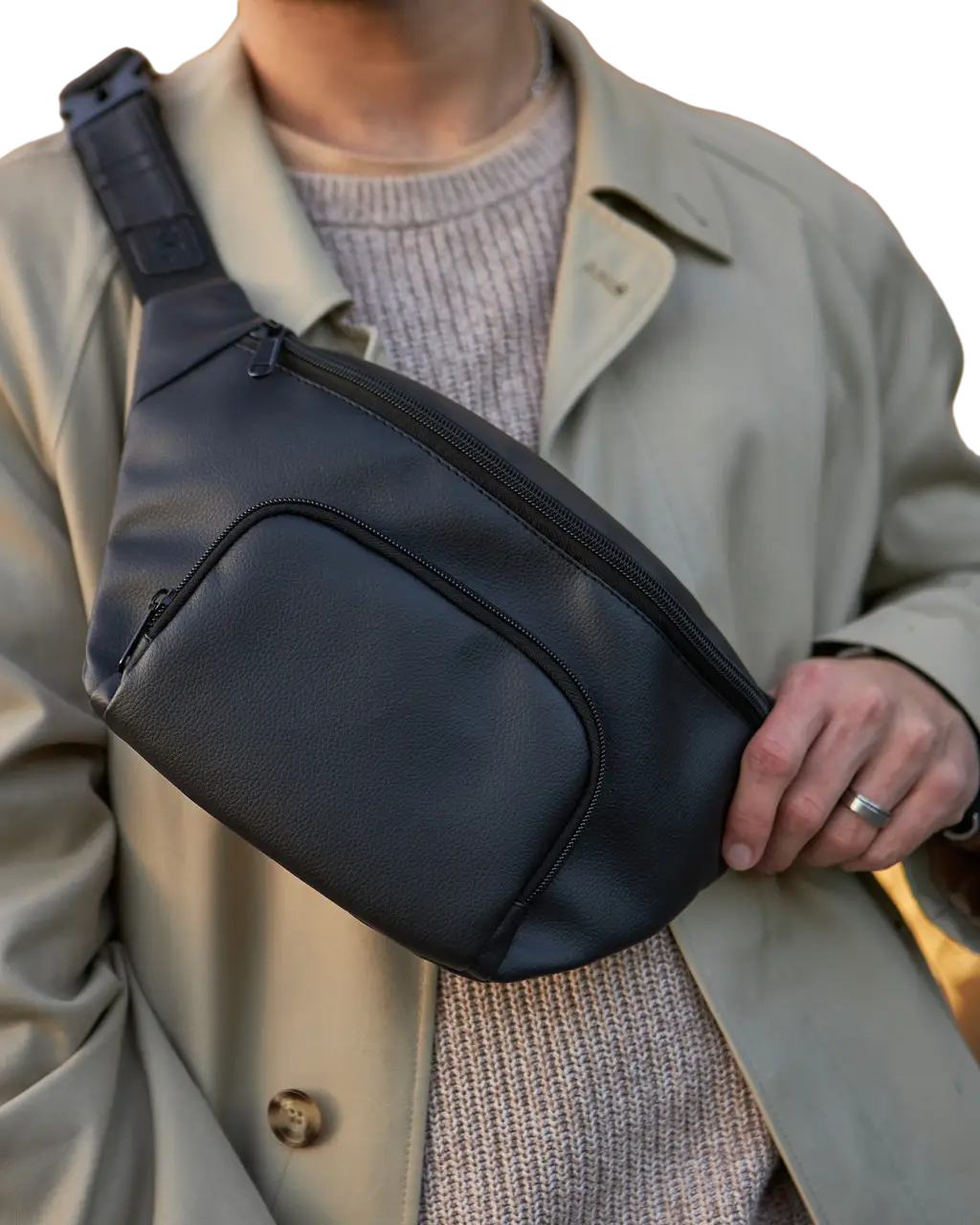 Сумка-бананка нагрудна Tender Чорний (2166922413)