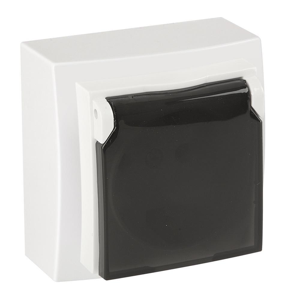 Розетка Nilson Themis одинарна з заземленням Білий з кришкою (26111018)