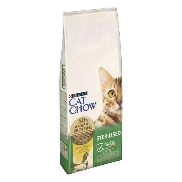 Сухий корм для дорослих стерилізованих кішок Purina Cat Chow Sterilised з куркою 15 кг