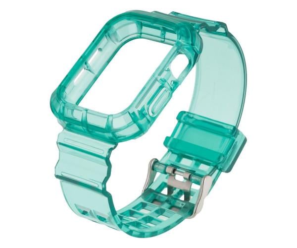 Ремешок Color Transparent для Apple Watch и Protect Case 40 мм Green - фото 1