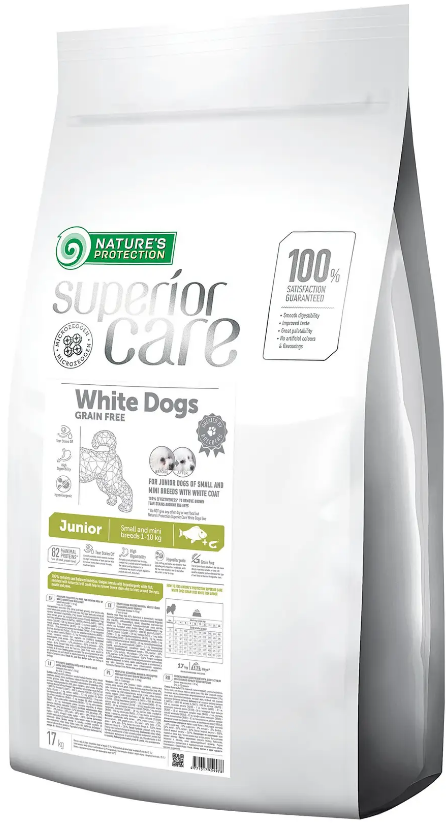 Корм сухой беззерновой Superior Care Dogs Grain Free Junior Small and для щенков малых пород с белой окраской шерсти (NPSC45997)