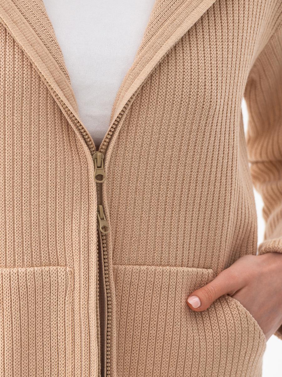 Кардиган хлопковый с капюшоном SVTR р. 48-52 Бежевый (592) - фото 10