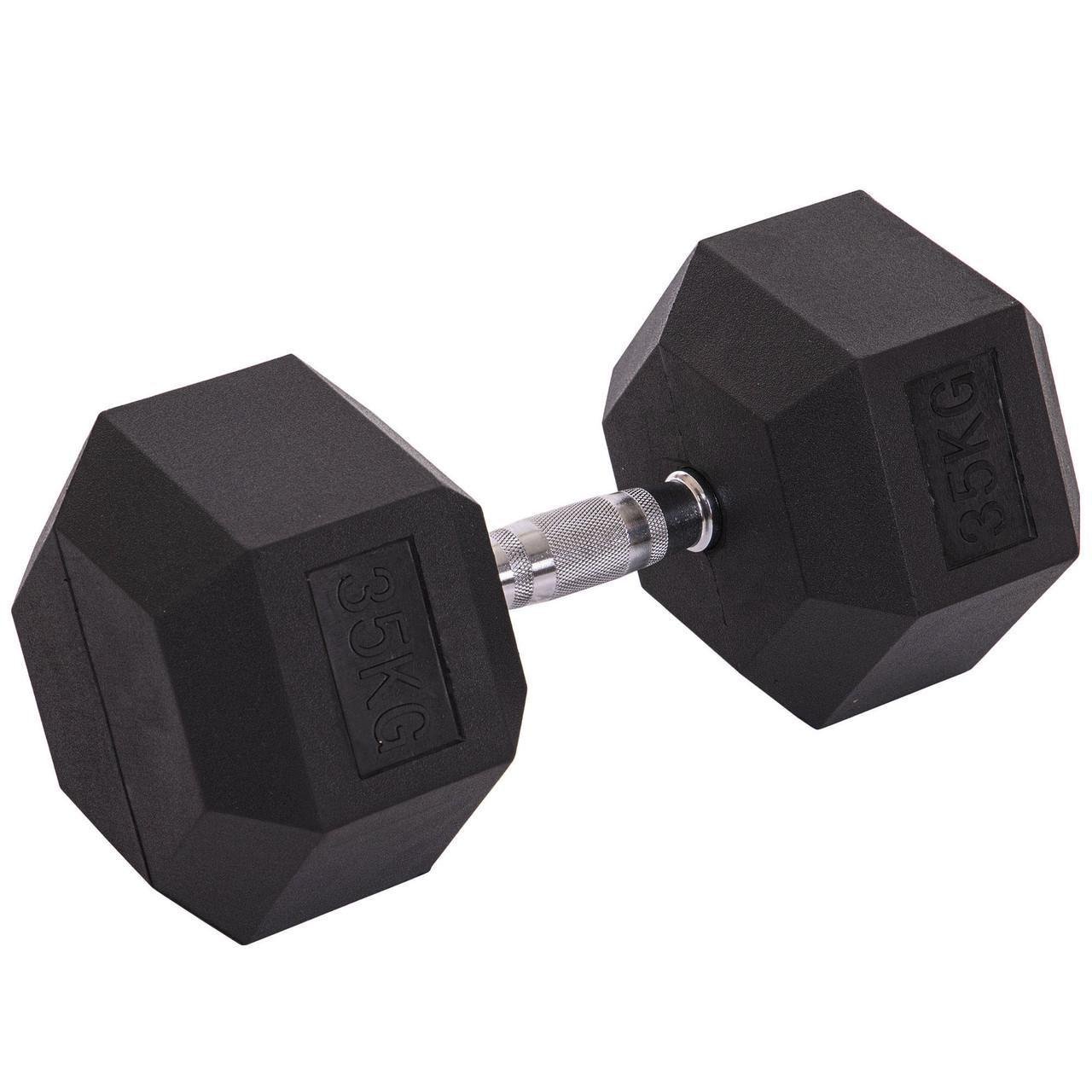 Гантель цельная Zelart TA-2679-35 шестигранная гексагональная обрезиненная 35 кг (2538324423)