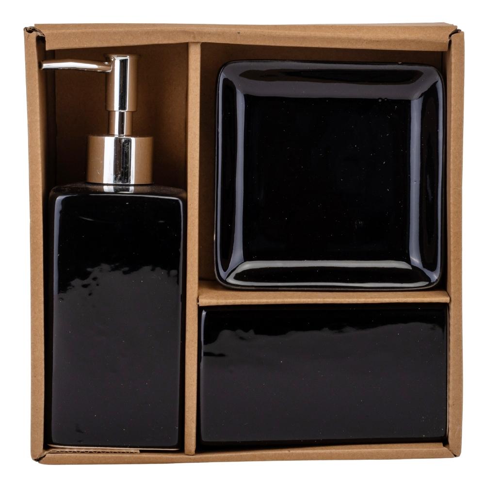 Набор для ванной комнаты Elisey Снежная чистота 18 см Черный (9190-002) - фото 4 Набор для ванной комнаты Elisey Снежная чистота 18 см Черный (9190-002) - фото 4