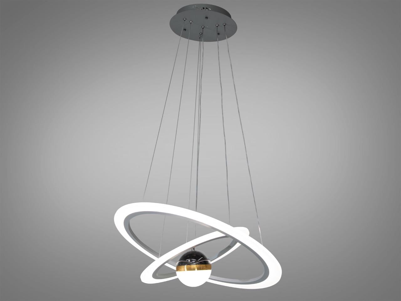 Люстра в гостиную с пультом 2391-600+400GR-LS 85W на 12 м2 Серый (2095312340)