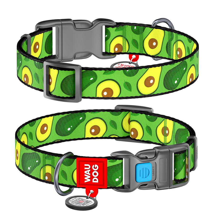 Ошейник для собак с QR-паспортом Waudog Nylon Авокадо пластиковый фастекс 20 мм 28-40 см Green (4762) Ошейник для собак с QR-паспортом Waudog Nylon Авокадо пластиковый фастекс 20 мм 28-40 см Green (4762)