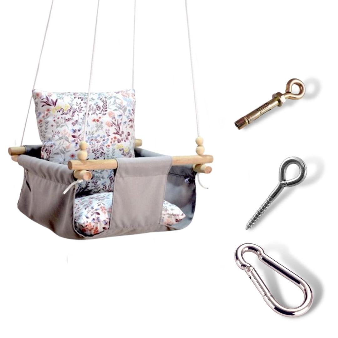 Дитяча гойдалка Infancy Гілочки з квітами Сірий (9890887)