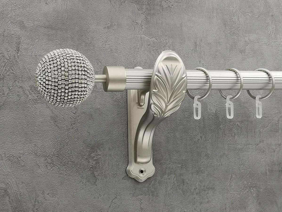 Карниз Quadrum Емпреса рифлена штанга одинарний ретро 25 мм 200 см Сатин (272284236)