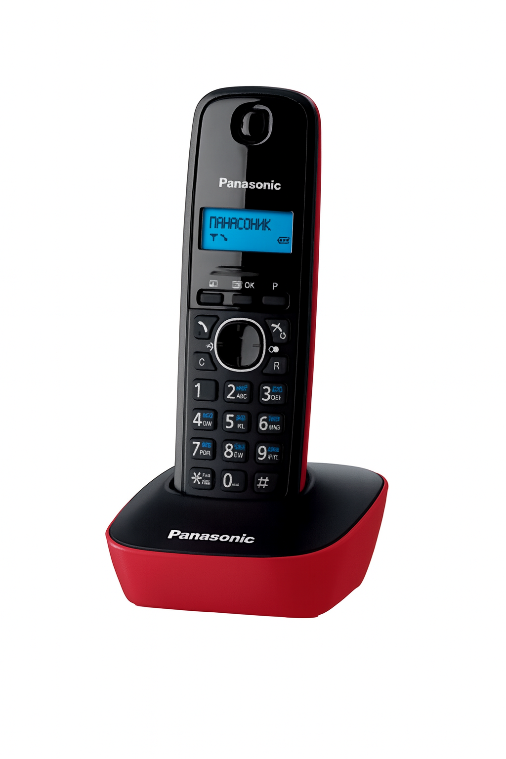 Телефон DECT Panasonic KX-TG1611UAR 2xAAA ABH/Caller ID Black/Red (580504)