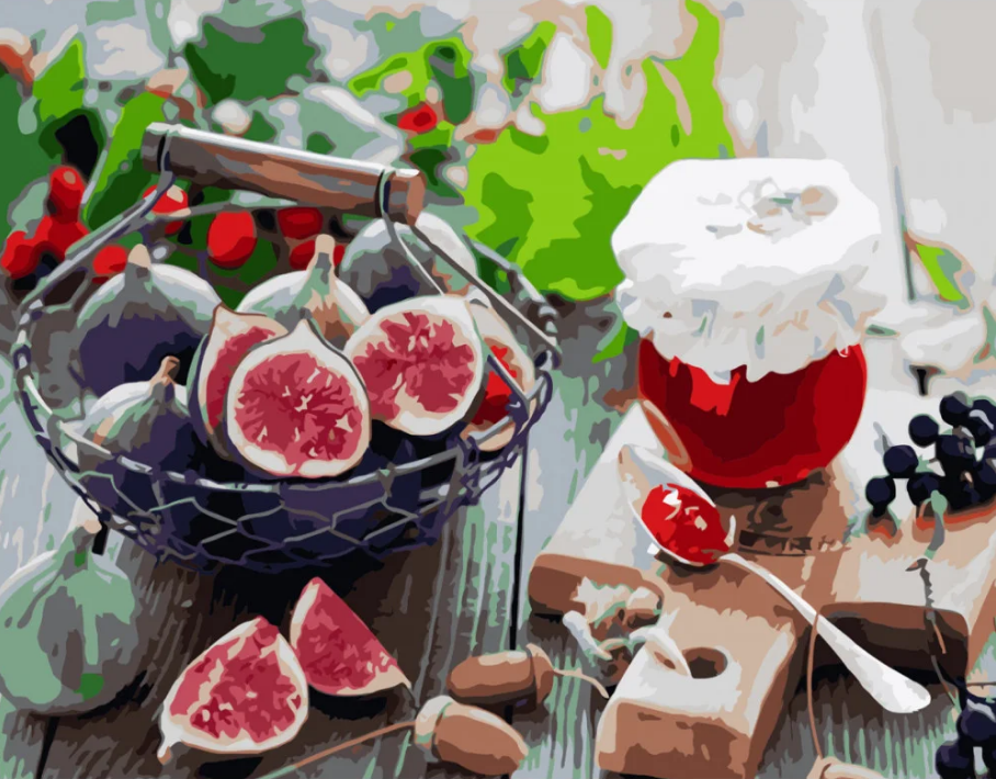 Картина по номерам Strateg Натюрморт с инжиром 40x50 см (VA-3009)