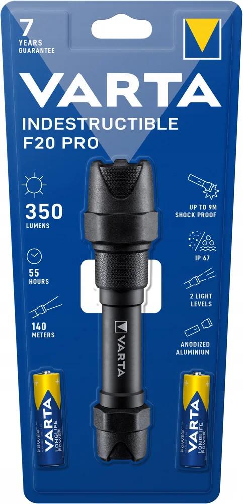 Фонарь ручной Varta Indestructible F20 PRO 18711 Cree XP-C 6W 350Lm 2xAA IP67 (4838)