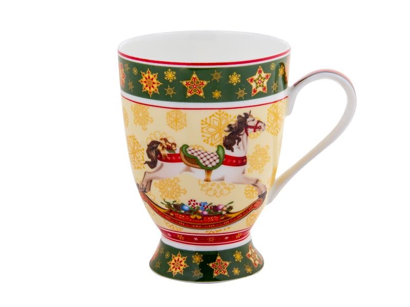 Чашка фарфоровая Lefard Merry christmas Лошадка 300 мл Разноцветный (986-137)