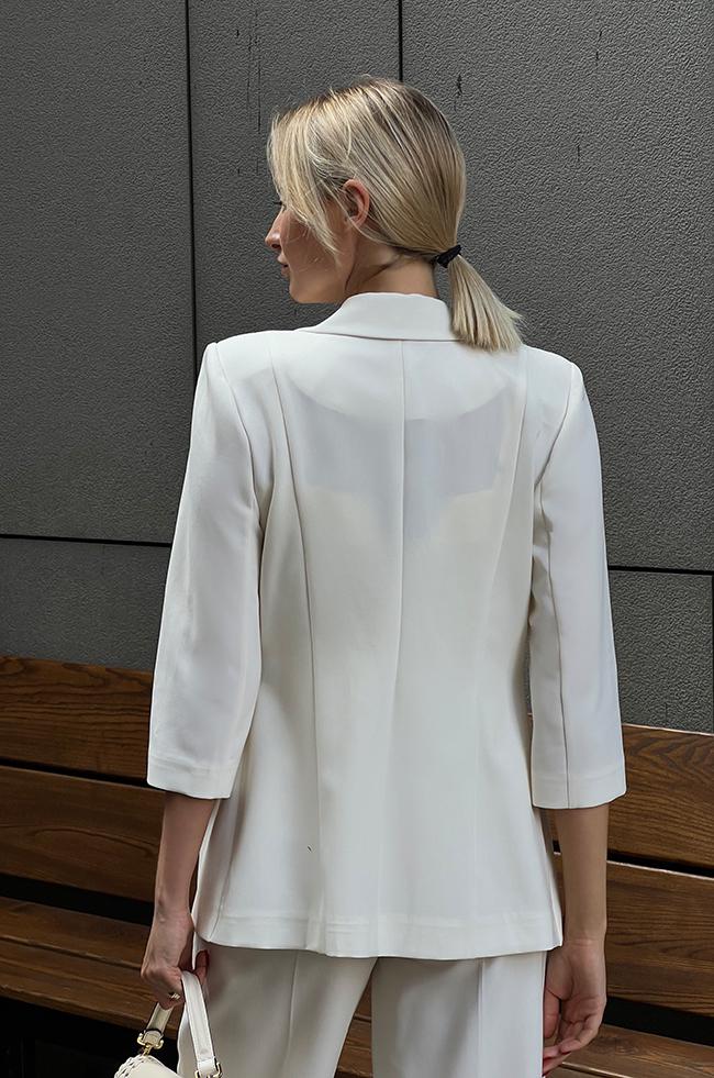 Костюм Lipar 0420 двойка пиджак/кюлоты р. 48 Молочный (16906855) - фото 2