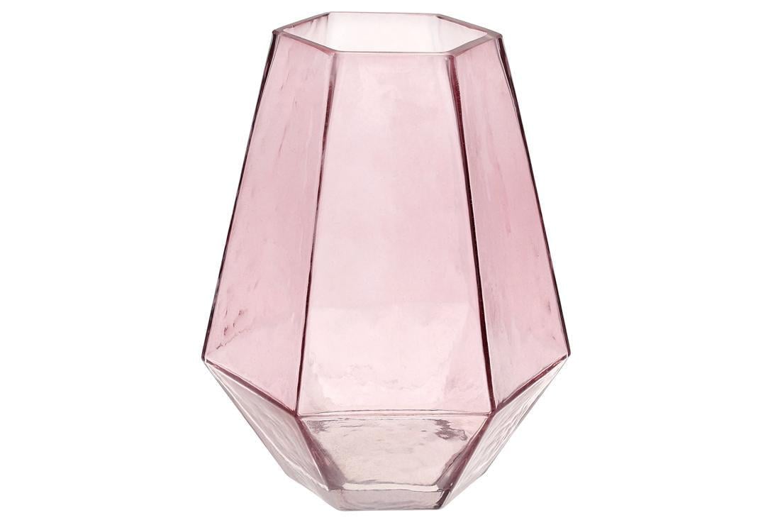 Ваза стеклянная Bonadi Винченцо 21 см Розовый (591-325)
