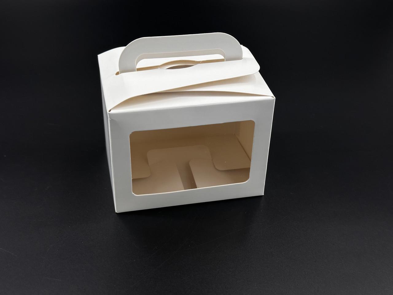 Коробка для подарков сборная с прозрачным окном картонная 10х7х7 см Белый (OA-100) - фото 3