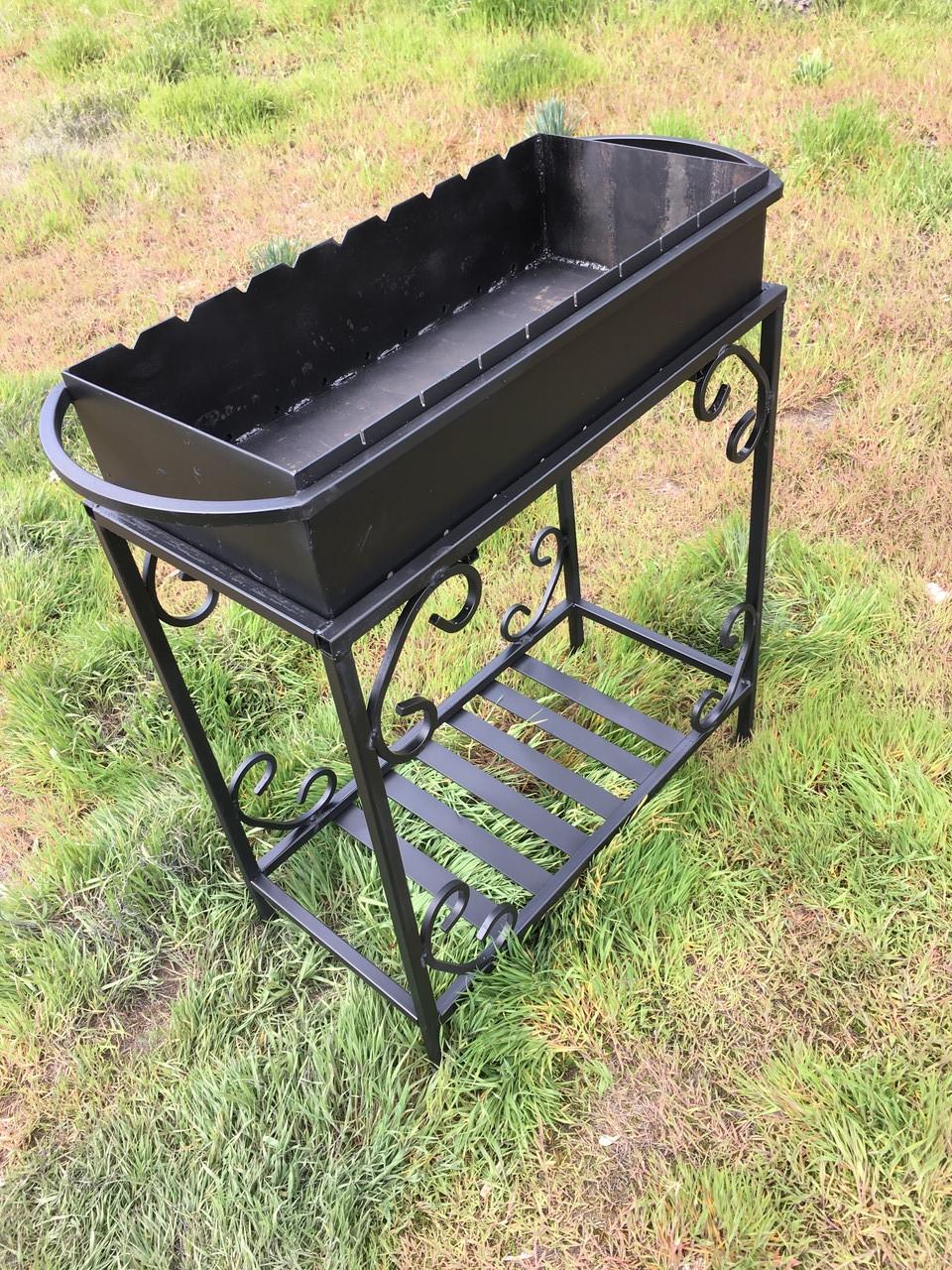 Мангал на 9 шампурів з дровницею 4 мм - фото 2 Мангал на 9 шампурів з дровницею 4 мм - фото 2