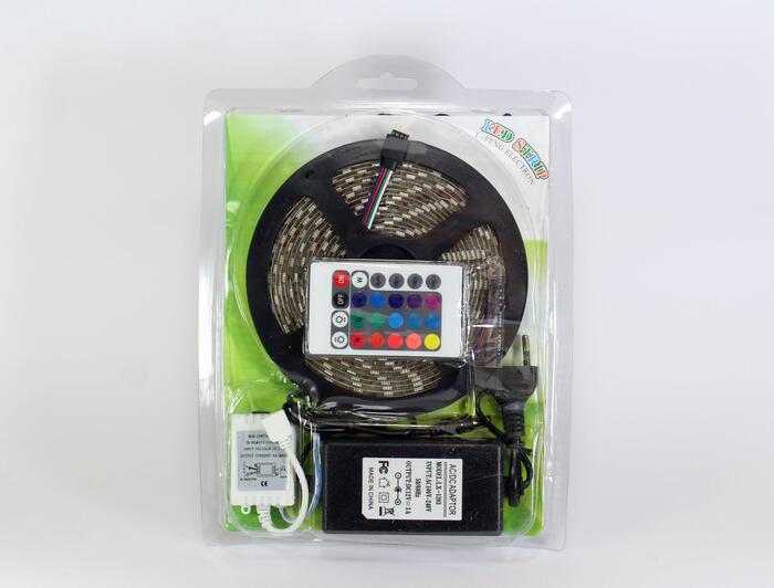 Стрічка світлодіодна LED RGB 16 кольорів із блоком живлення 5 м (2479518763)