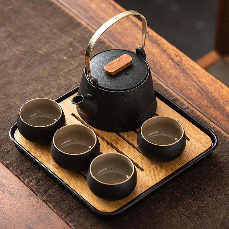 Дорожный набор для чайной церемонии керамический Black - фото 6