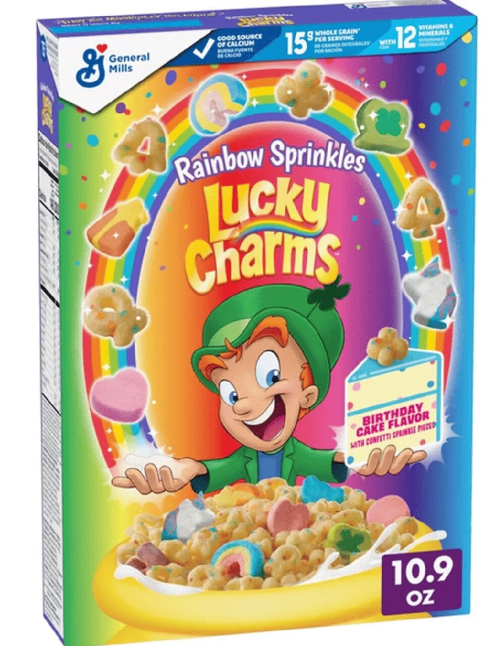 Сухий сніданок Lucky Charms Rainbow Sprinkles Cereal Birthday Cake Flavor 309 г (2901612603)