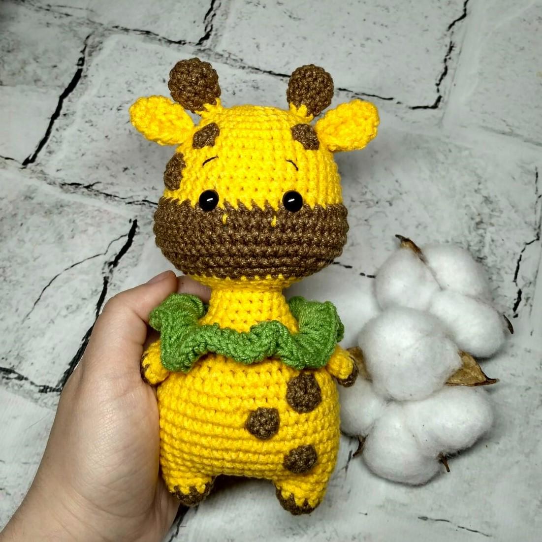 Мягкая игрушка вязаная ручной работы Жираф 14 см Желтый (202-80-5) - фото 2 Мягкая игрушка вязаная ручной работы Жираф 14 см Желтый (202-80-5) - фото 2