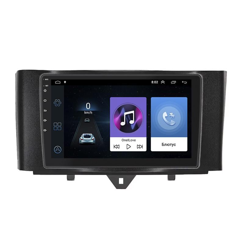 Магнітола штатна Lesko для Smart Fortwo II 2007-2015 екран 9" 1/16Gb Wi-Fi GPS Base