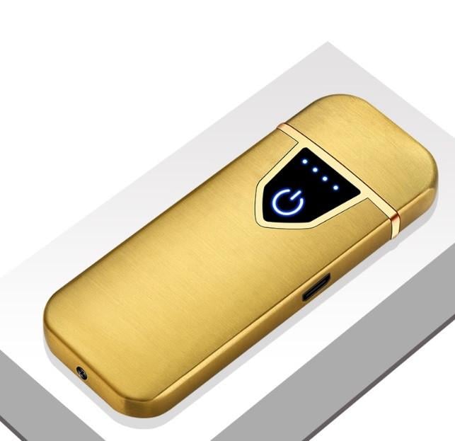 Зажигалка HONEST JL711-2 электронная аккумуляторная USB Золотистый (SUN5763)