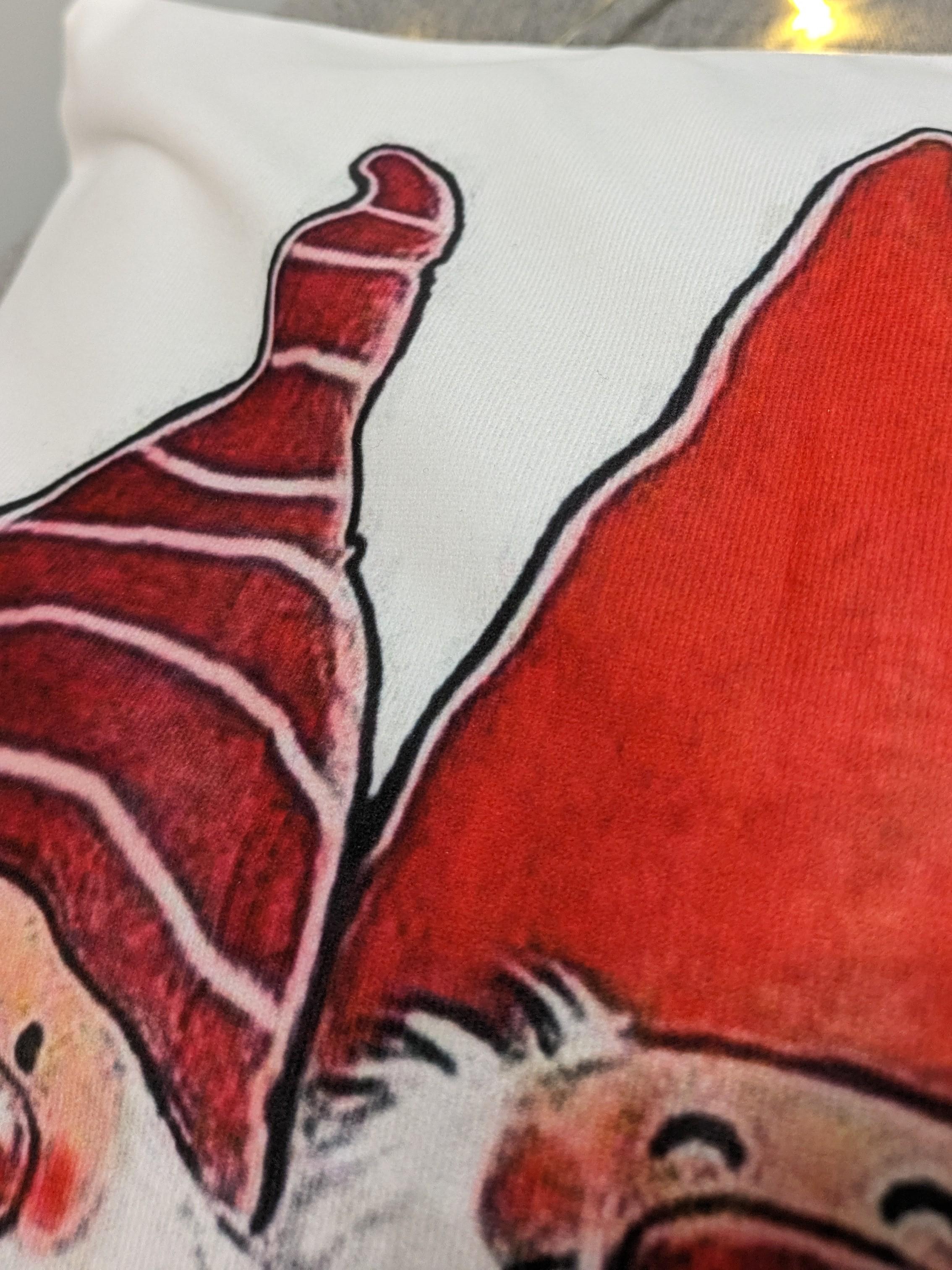 Наволочка новорічна Гномики велюр 45х45 см (29818169) - фото 3