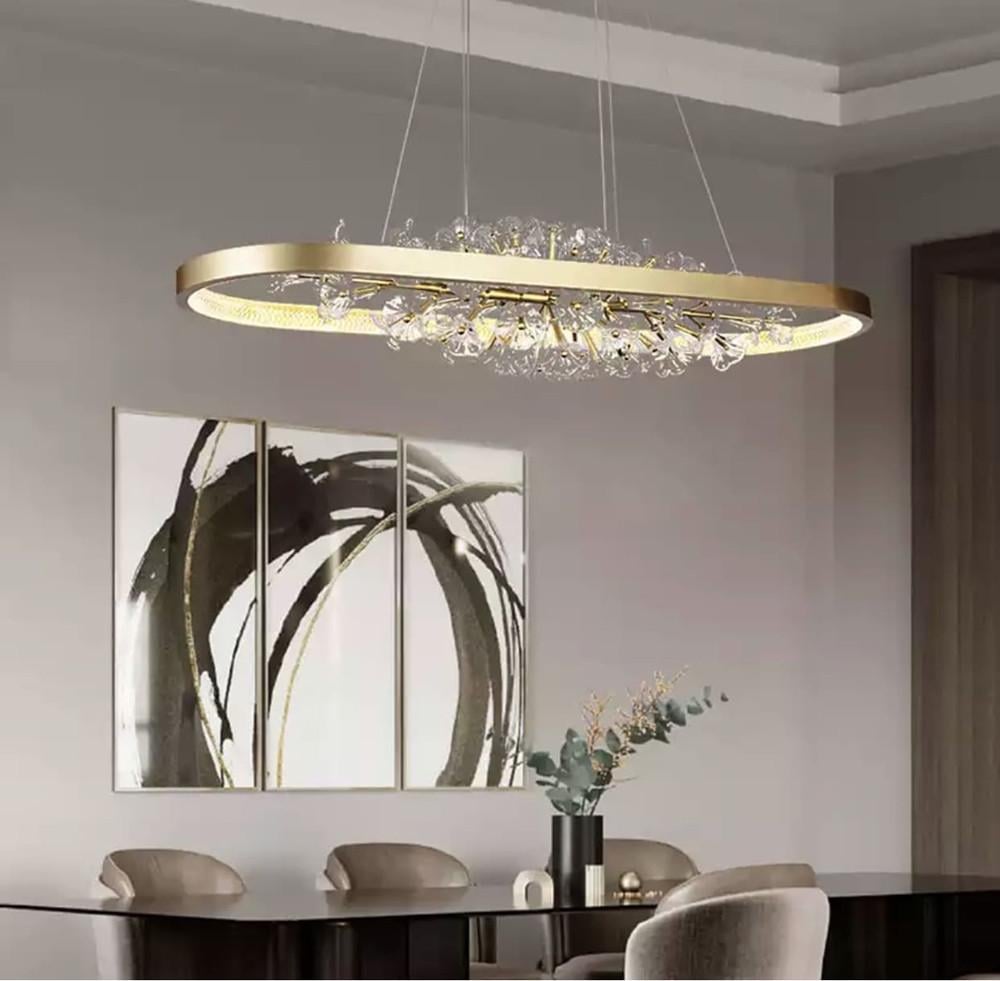 Люстра видовжена із квітковою композицією 90 см Латунь (D 9001 L) - фото 9 Люстра видовжена із квітковою композицією 90 см Латунь (D 9001 L) - фото 9