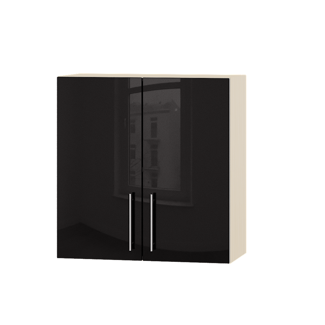 Шафа верхня Еверест Акріл модуль Верх В10-700 70х30х72 см Чорний глянець/Дуб Молочний (04505)