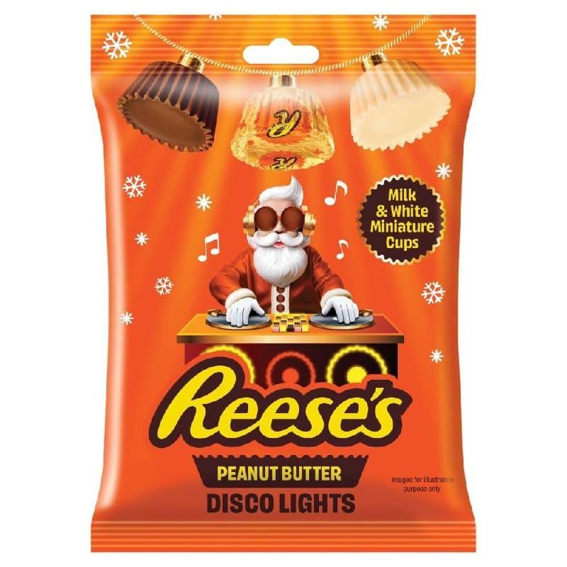 Цукерки шоколадні Reese's Peanut Butter Miniatures Milk & White Disco Lights Bag 62 г (2856684688)