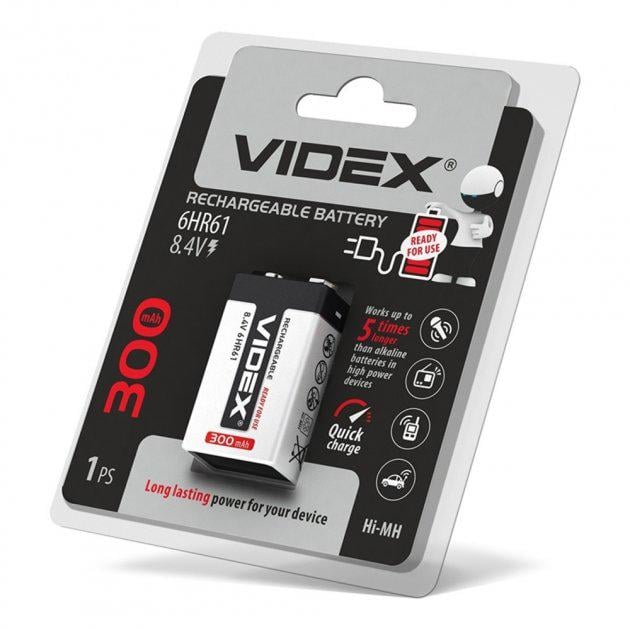 Батарея Videx 6HR61 300 mAh Ni-MH крона (000021238)