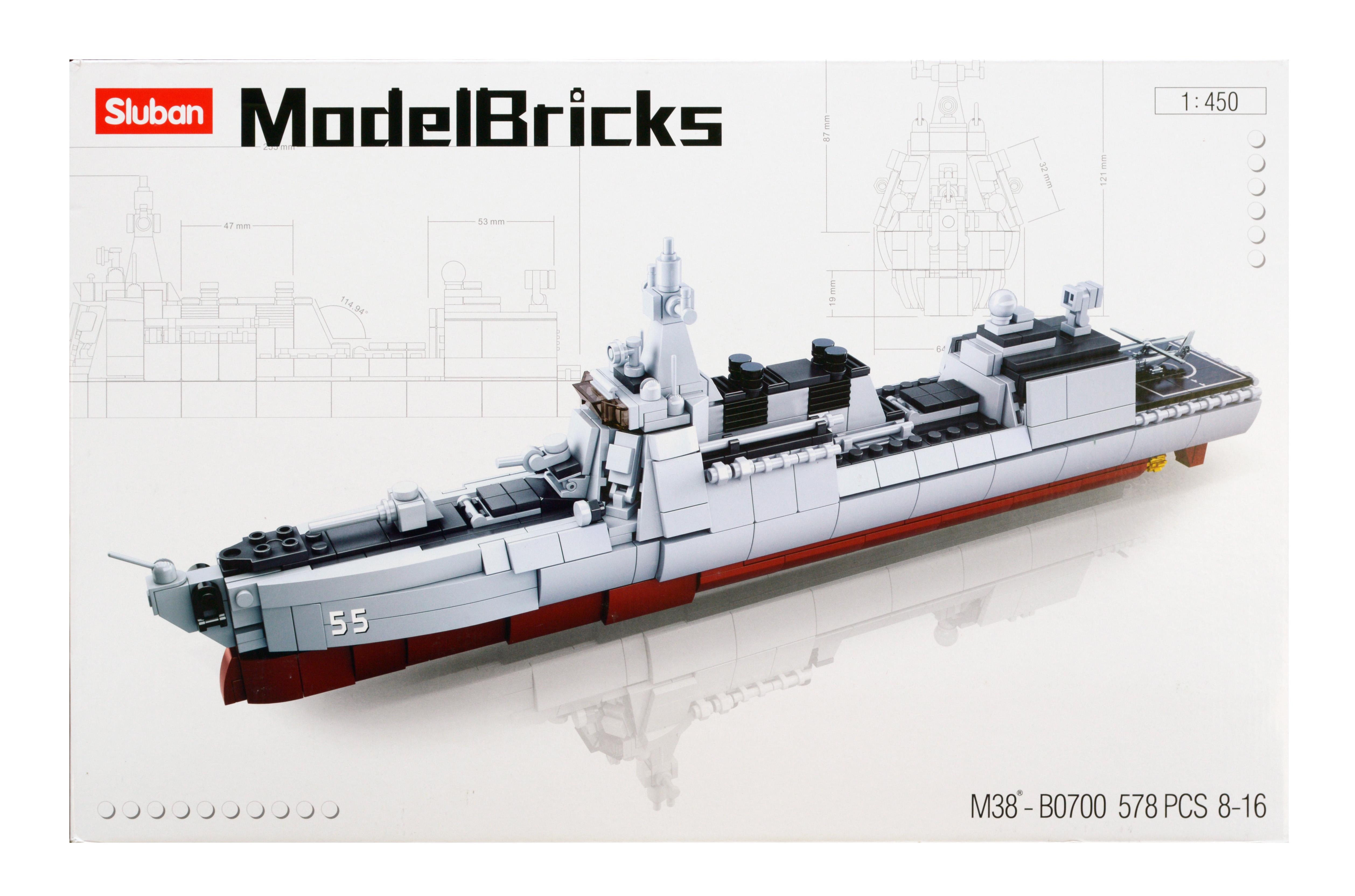 Конструктор Sluban M38-B0700 Военный корабль 578 деталей - фото 6 Конструктор Sluban M38-B0700 Военный корабль 578 деталей - фото 6