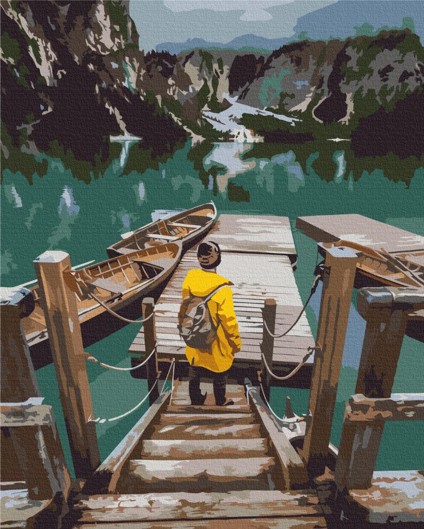 Картина по номерам Brushme Премиум Путешественник на озере Брайес 40x50 см (PBS52565)