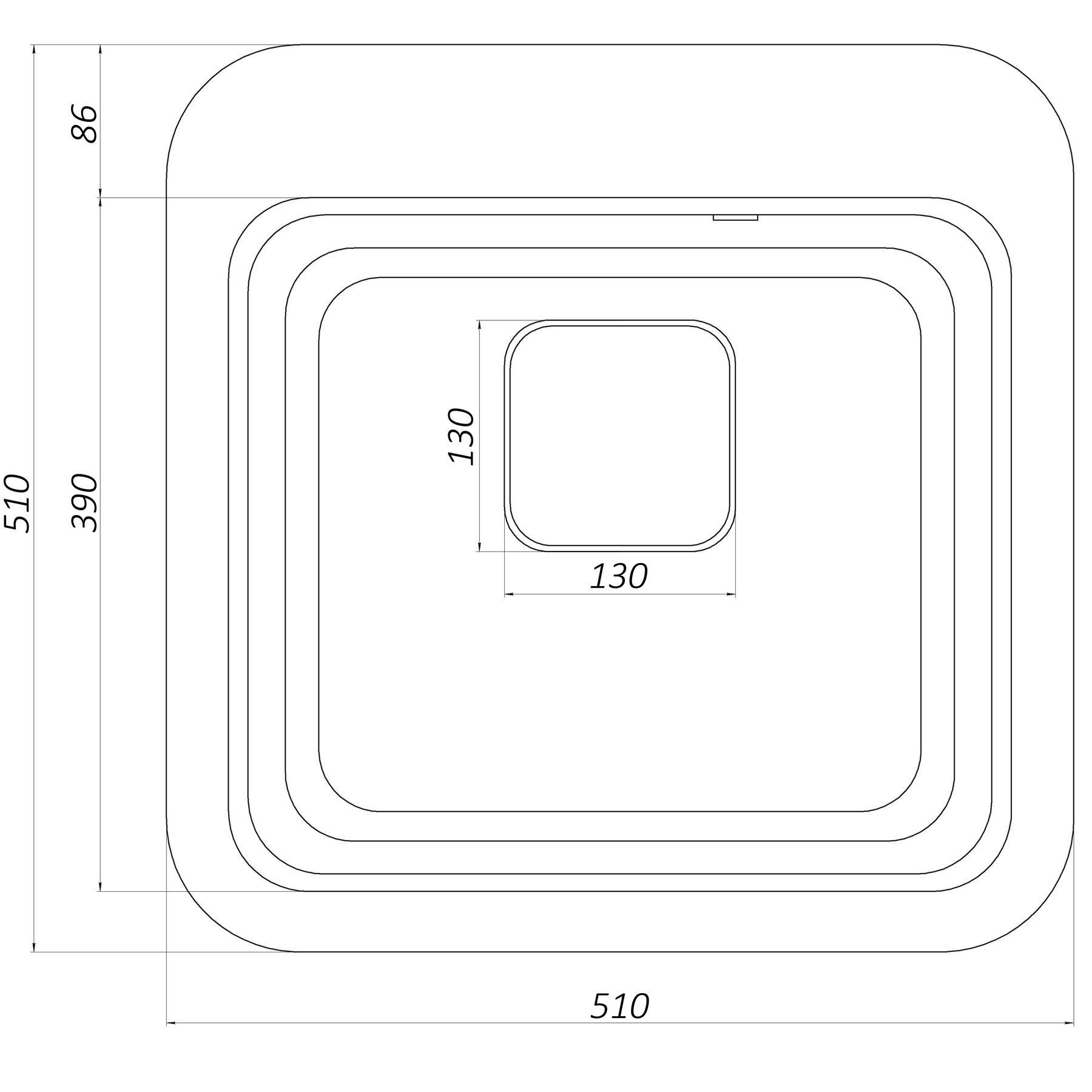 Гранитная мойка Globus Lux Barbora 510х510 мм Слоновая кость (000012167) - фото 6